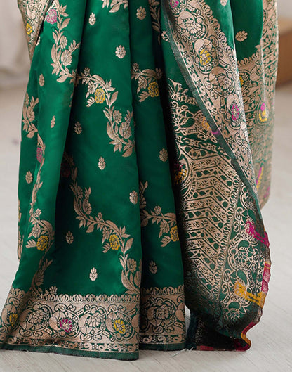 Green Silk Woven Banarasi Saree
