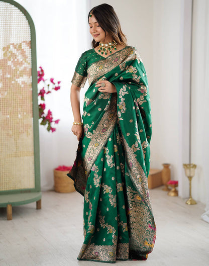 Green Silk Woven Banarasi Saree