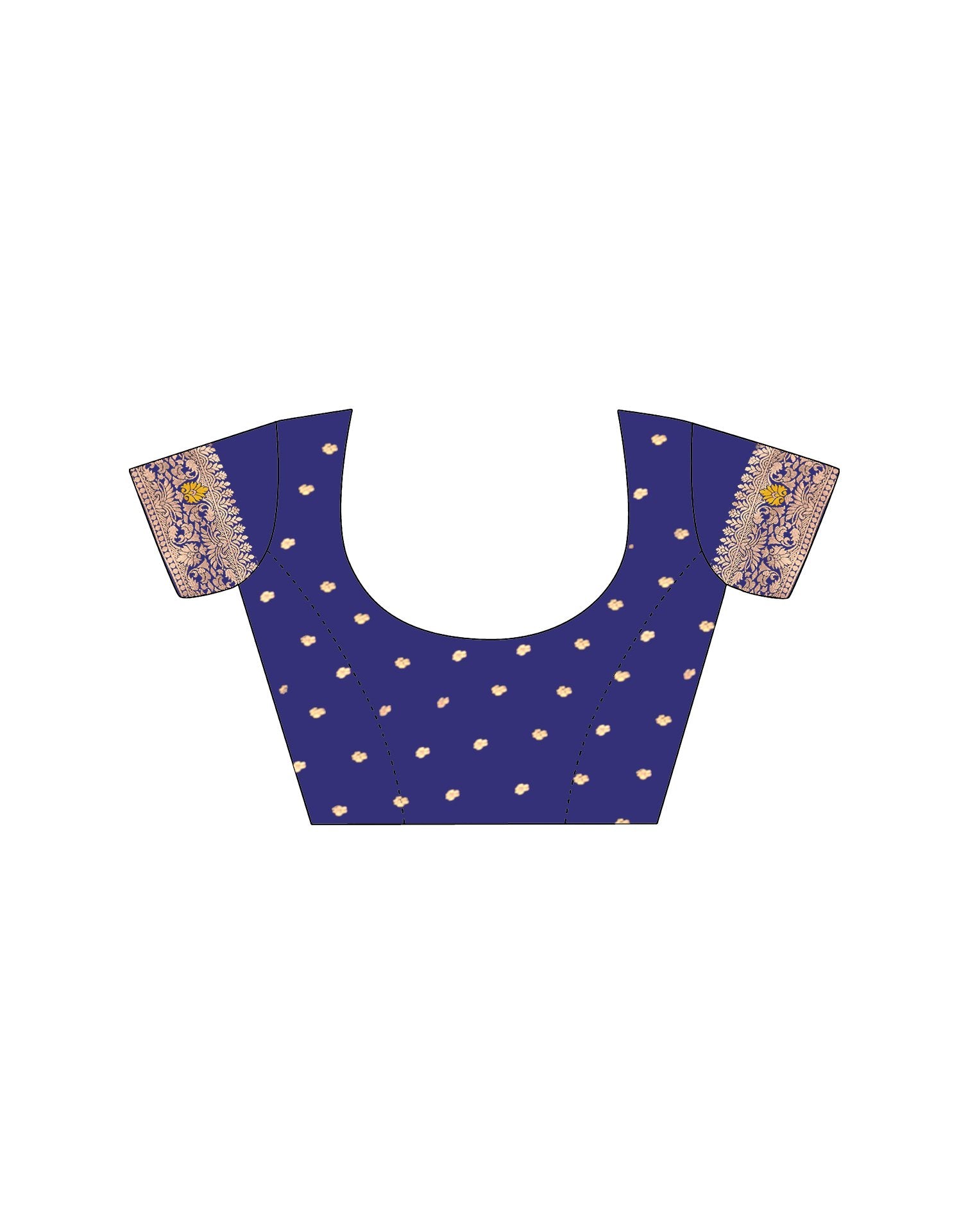 Navy Blue Silk Woven Banarasi Saree