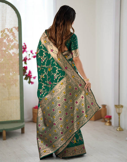 Green Silk Woven Banarasi Saree