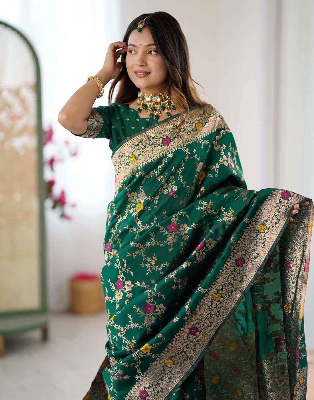 Green Silk Woven Banarasi Saree