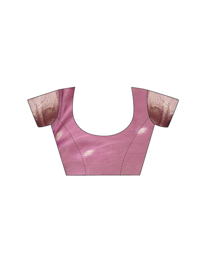 Dusty Mauve Chanderi Cotton Woven Saree