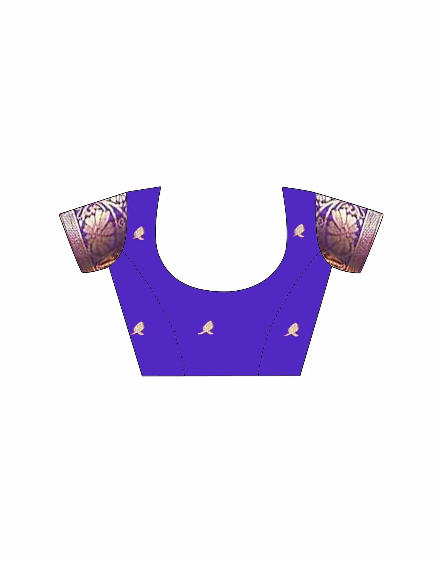 Violet Silk Woven Banarasi Saree