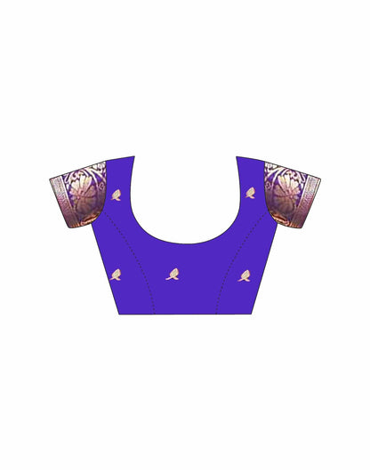 Violet Silk Woven Banarasi Saree