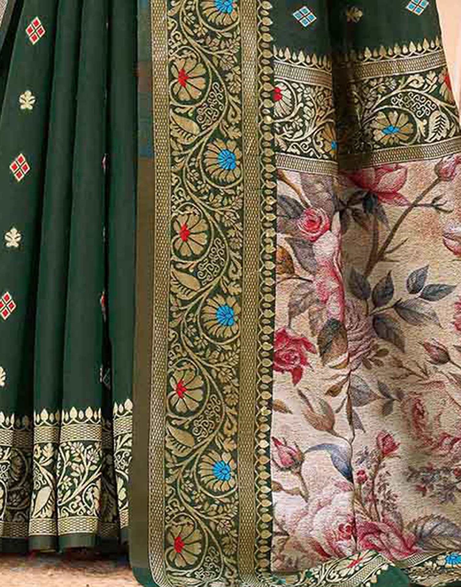 Green Silk Woven Banarasi Saree