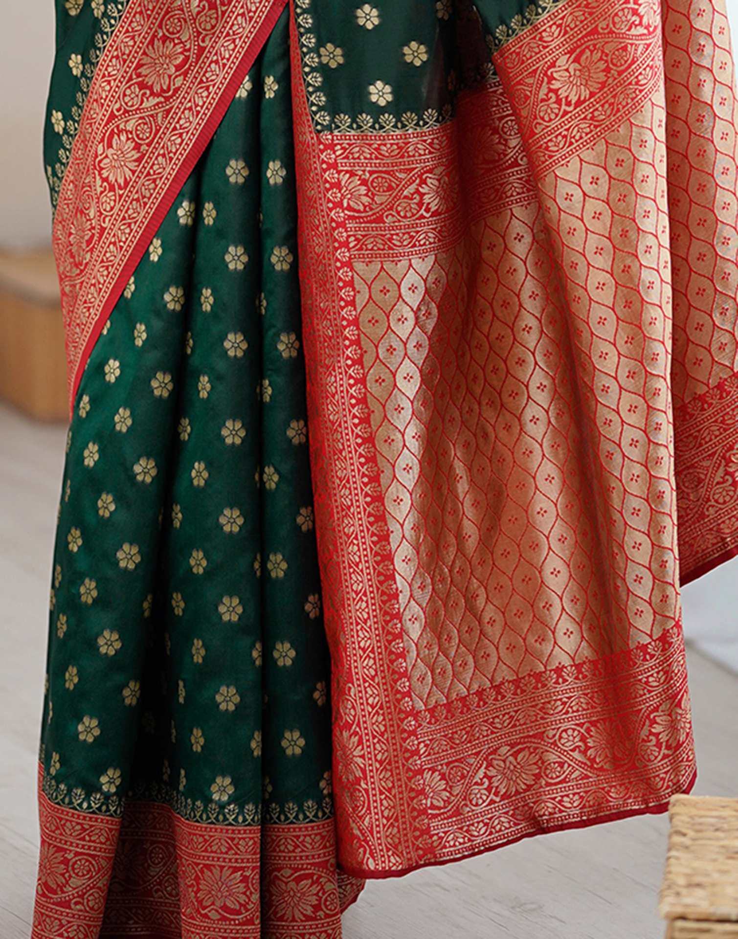 Green Silk Woven Saree