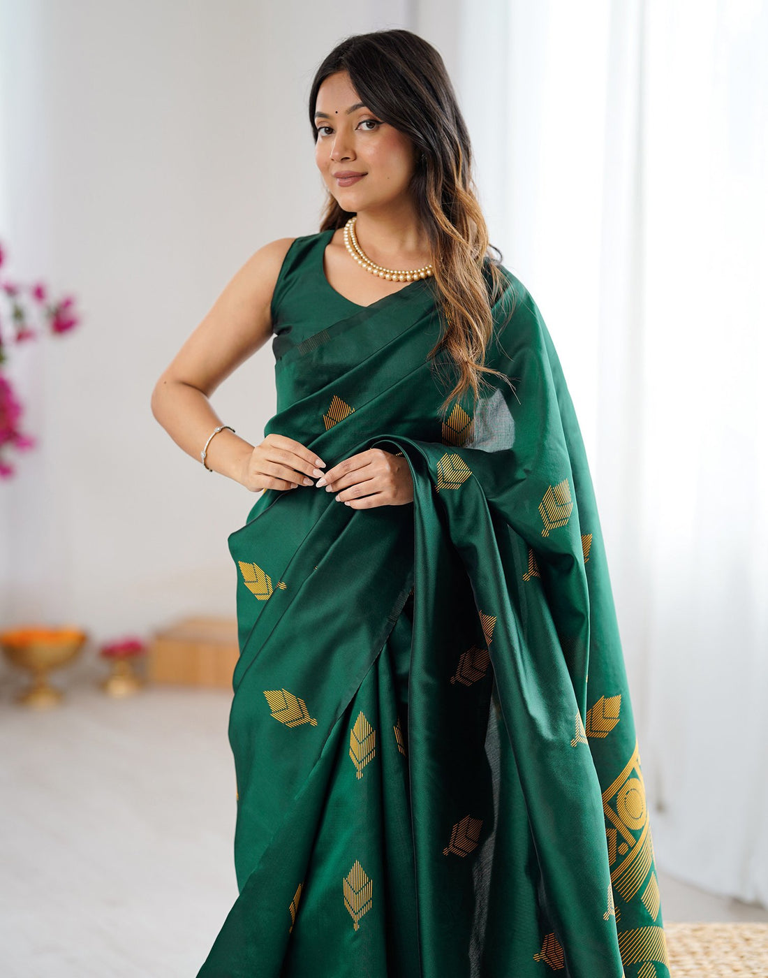 Green Silk Woven Saree