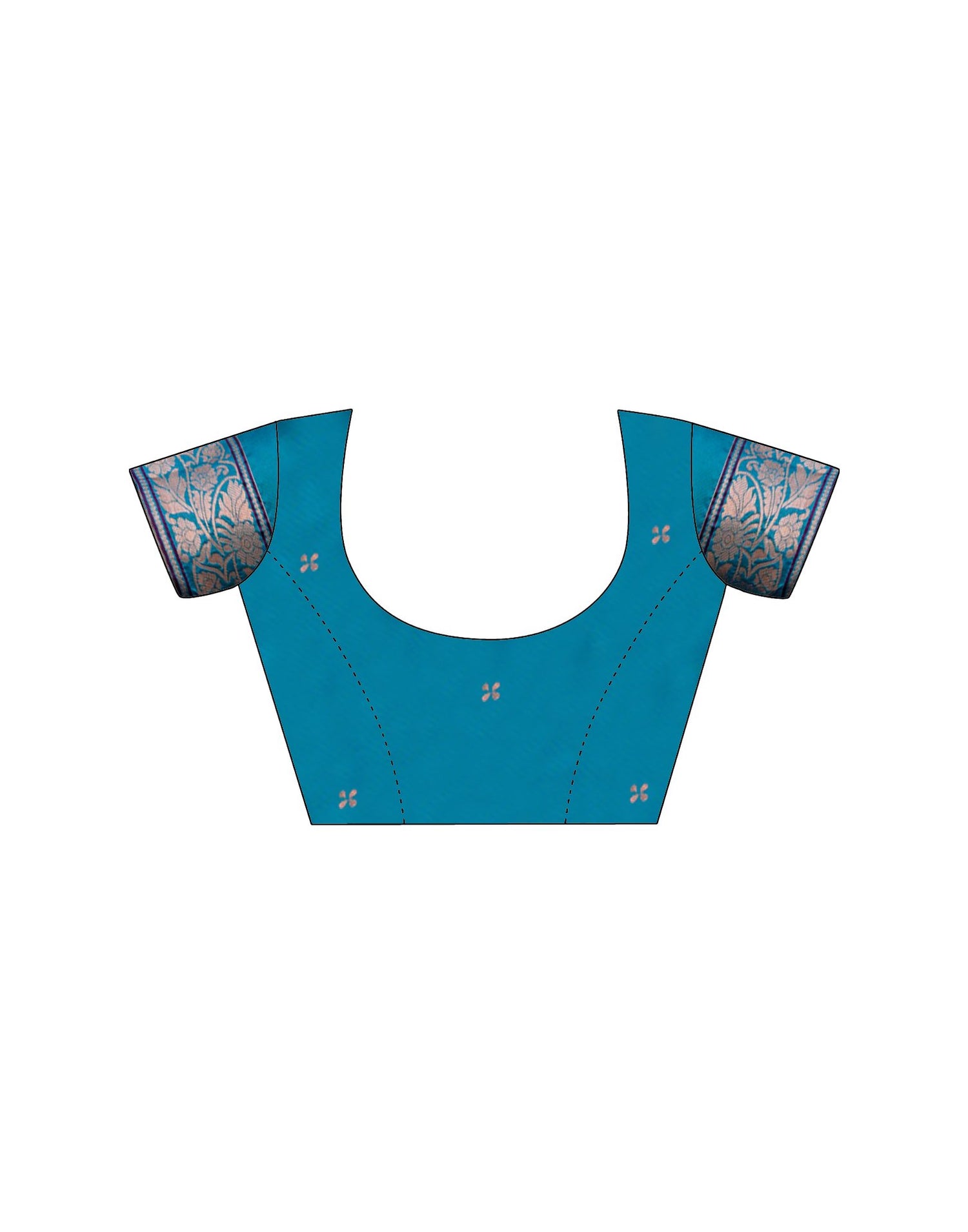 Teal Blue Silk Woven Saree