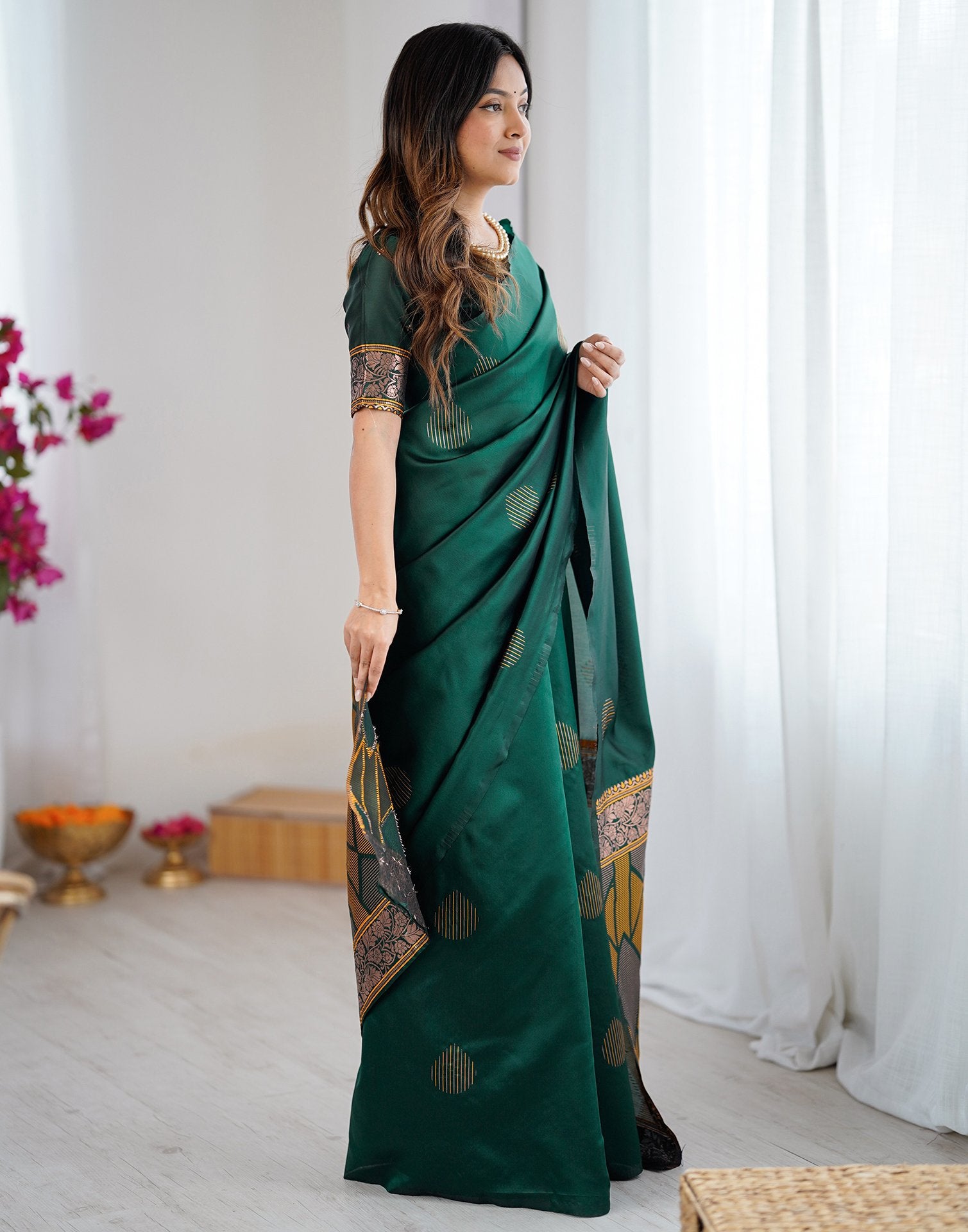 Green Silk Woven Saree