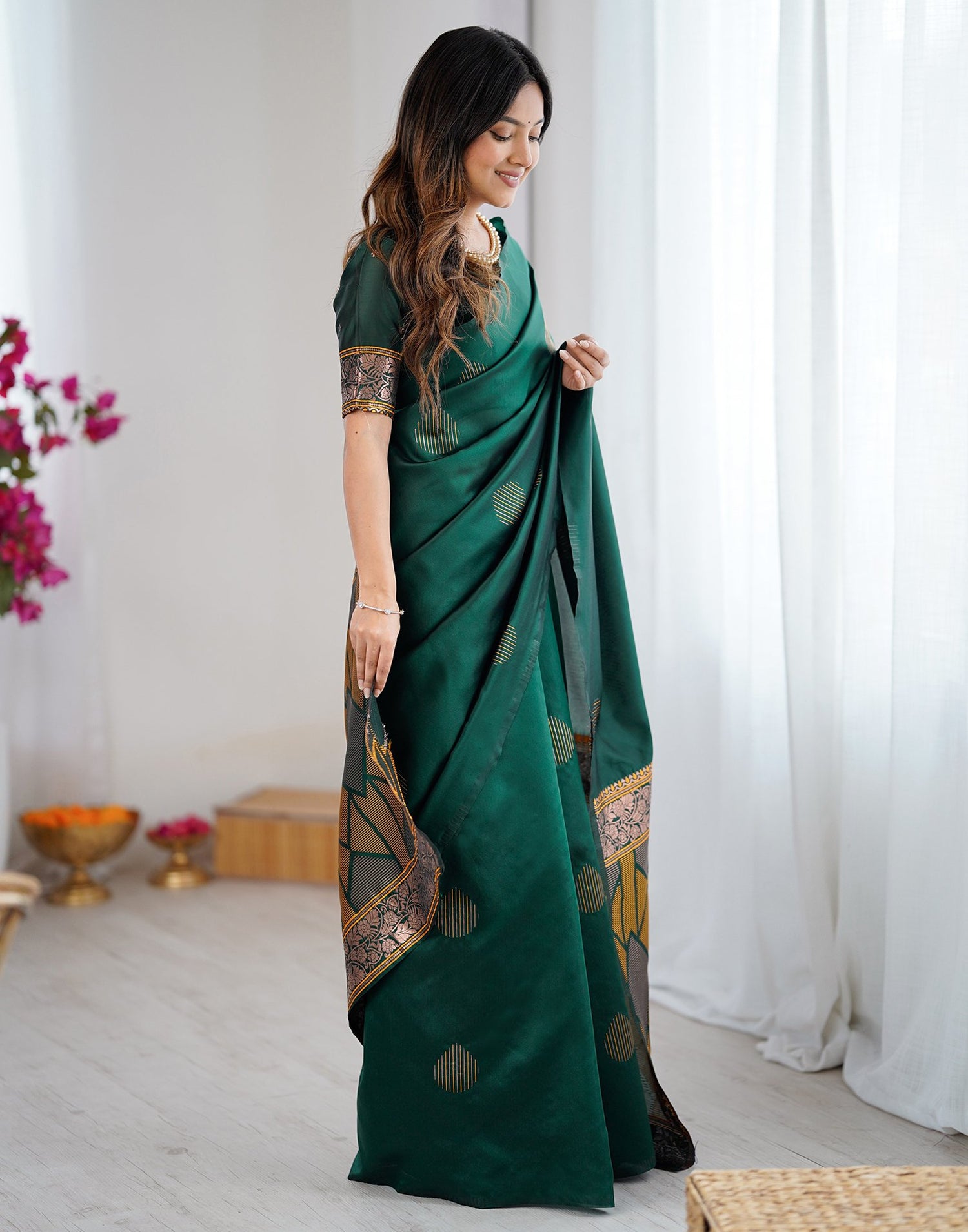Green Silk Woven Saree