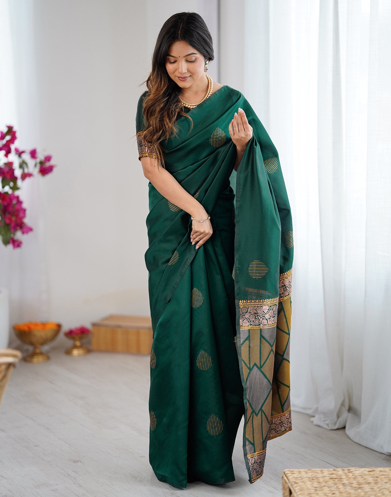 Green Silk Woven Saree