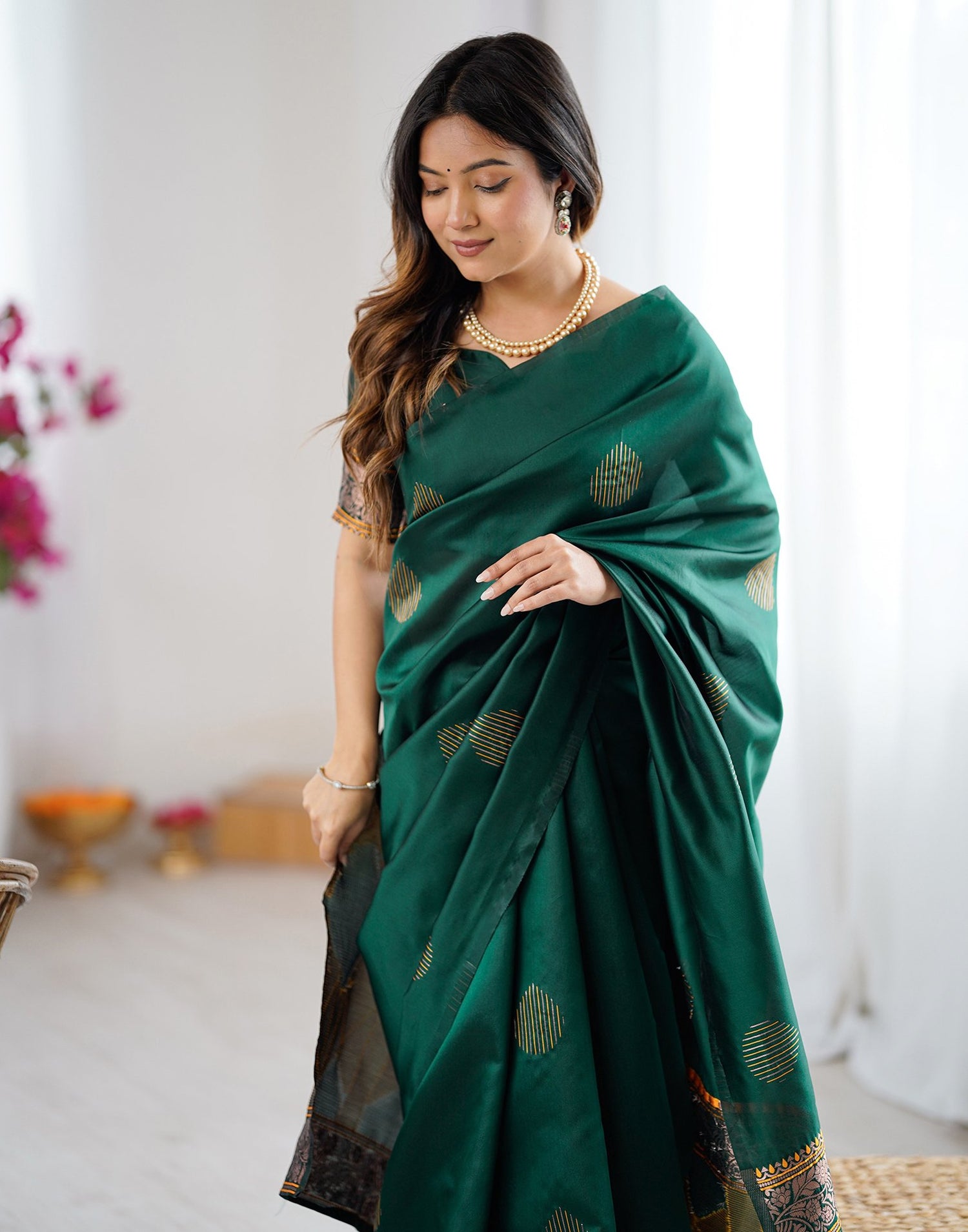 Green Silk Woven Saree
