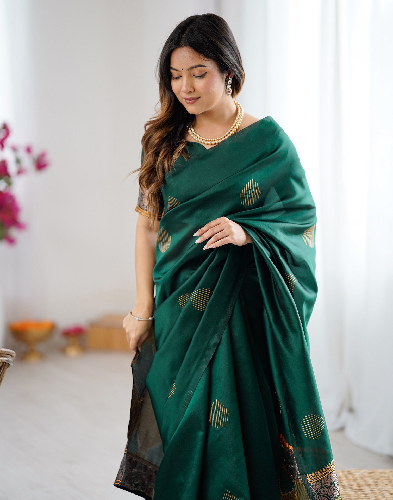 Green Silk Woven Saree