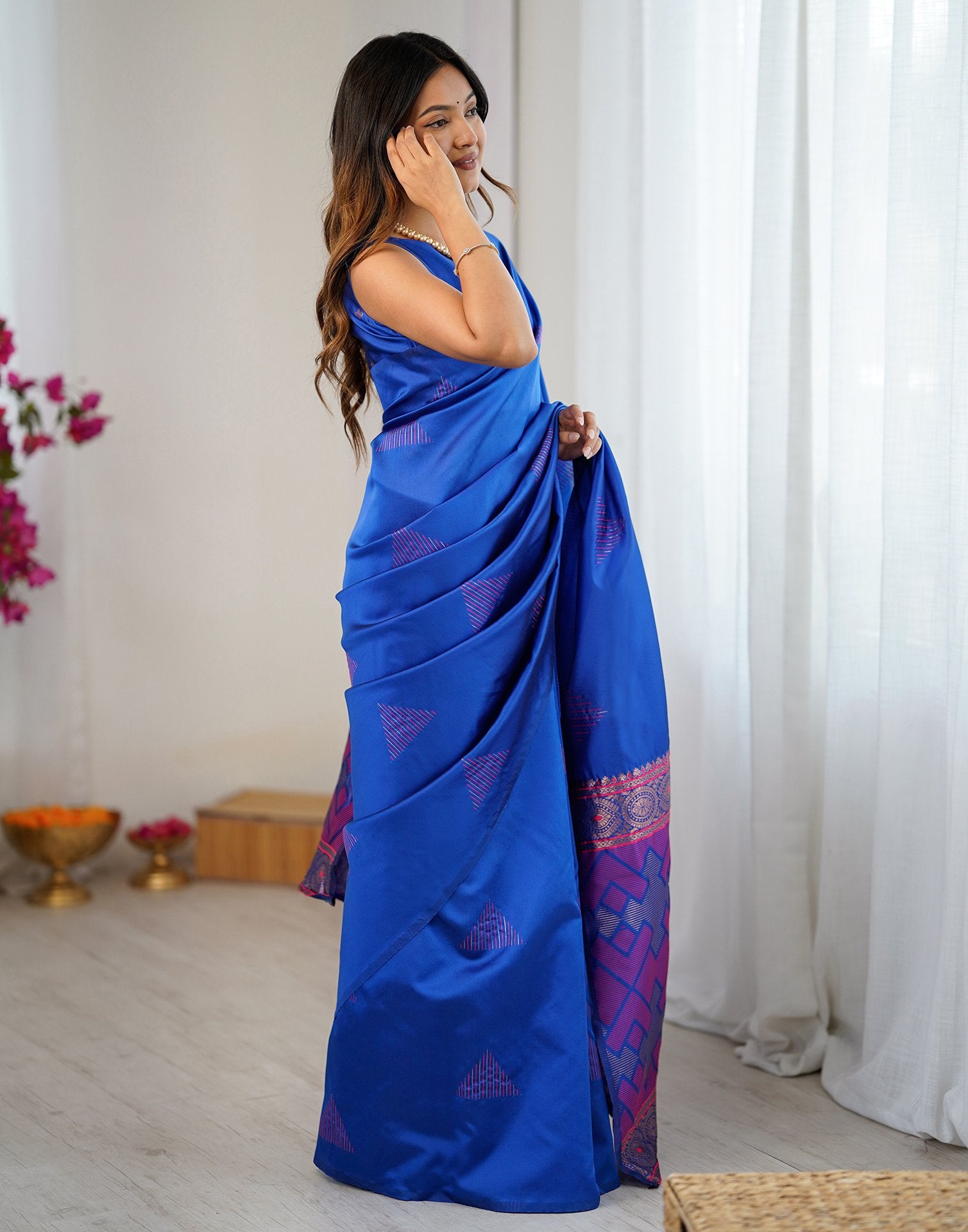 Blue Silk Woven Saree