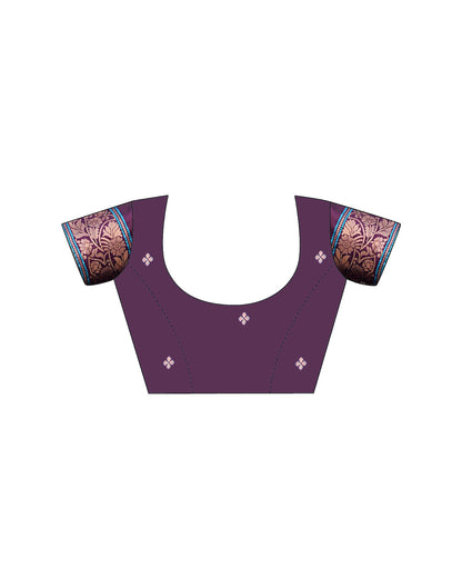 Dark Purple Silk Woven Saree