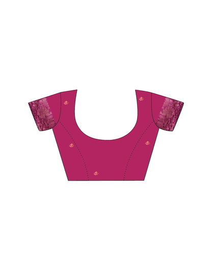 Magenta Silk Woven Saree