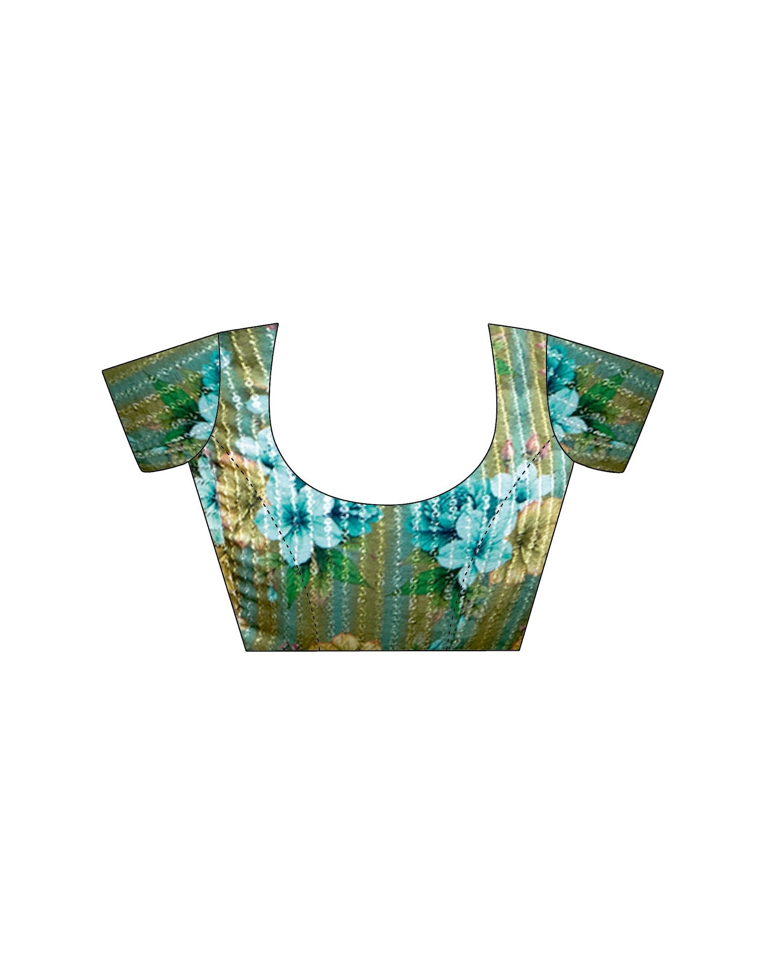 Light Green Chiffon Zari Stripe Saree