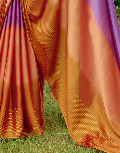 Purple Chiffon Zari Stripe Saree