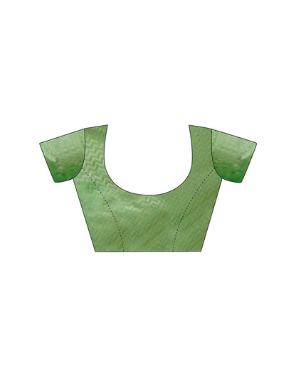 Parrot Green Silk Woven Saree