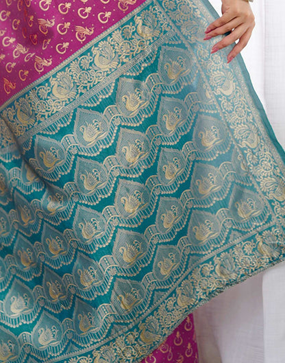 Pink Silk Woven Saree