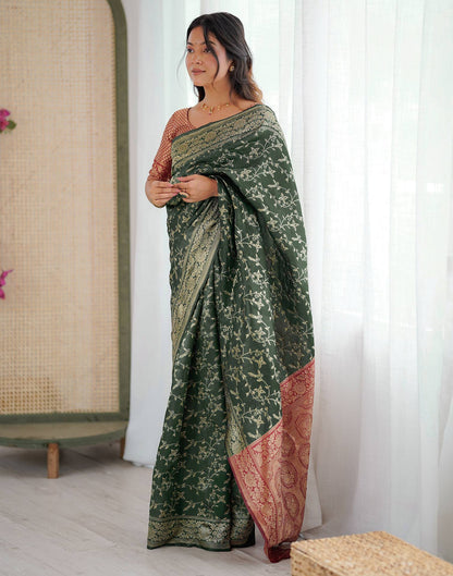 Green Silk Woven Saree