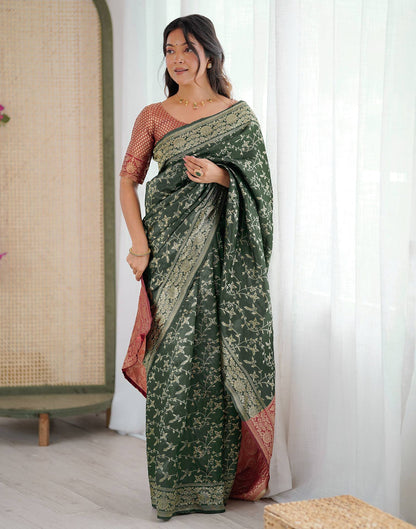Green Silk Woven Saree