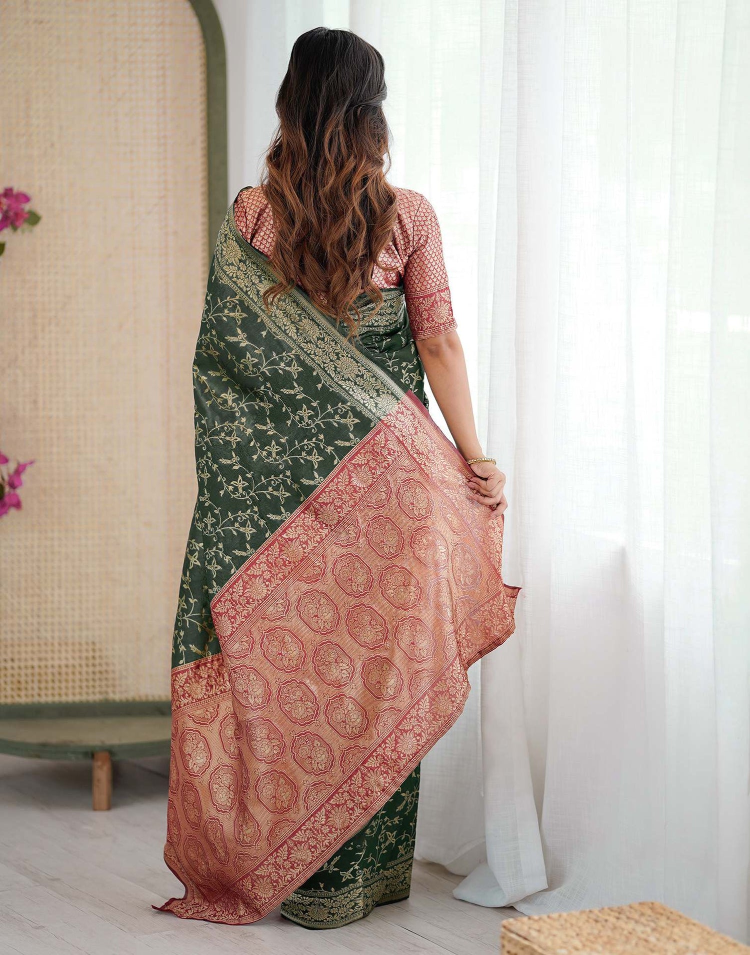 Green Silk Woven Saree