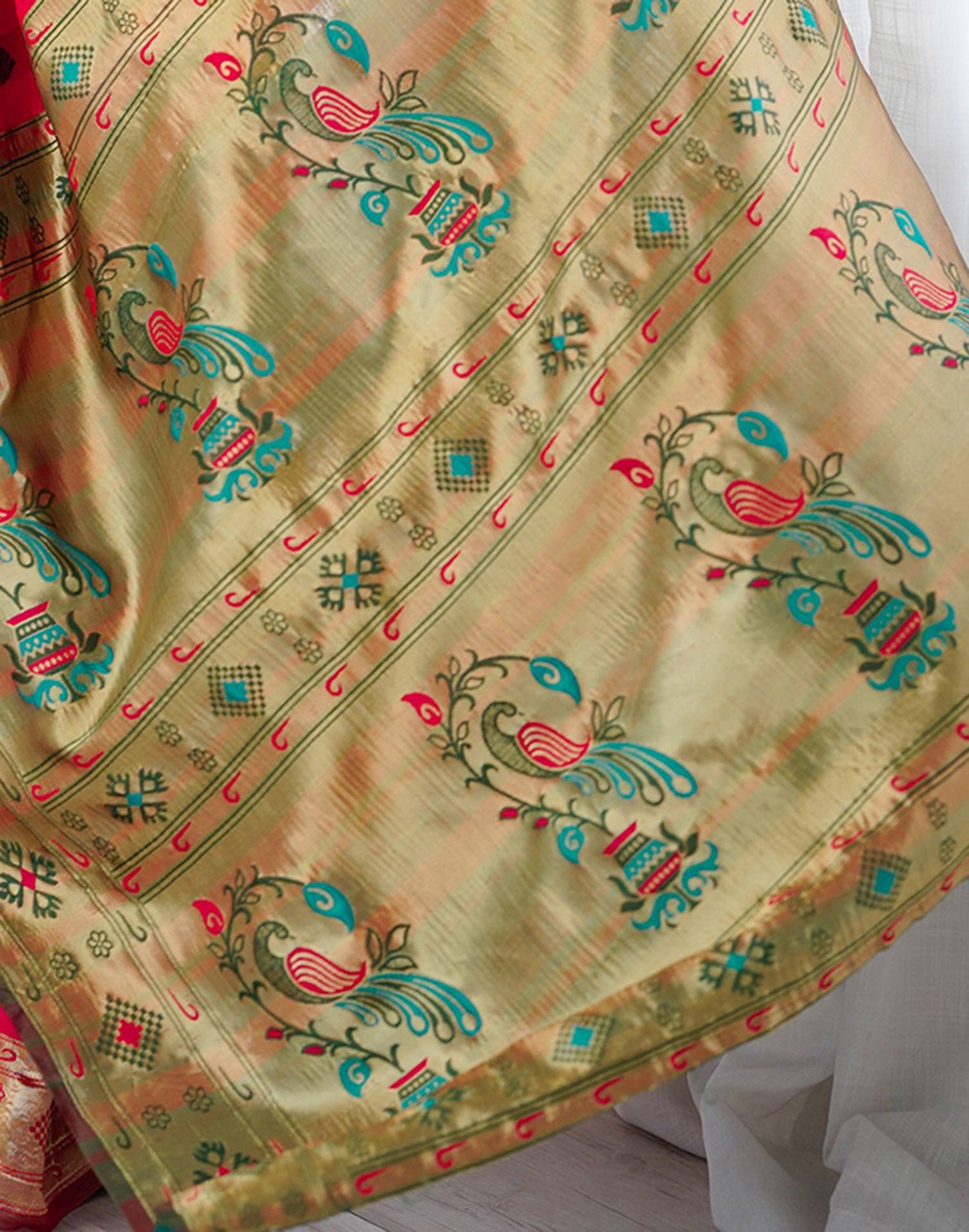 Red Silk Woven Saree