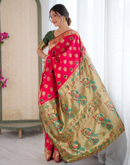 Red Silk Woven Saree
