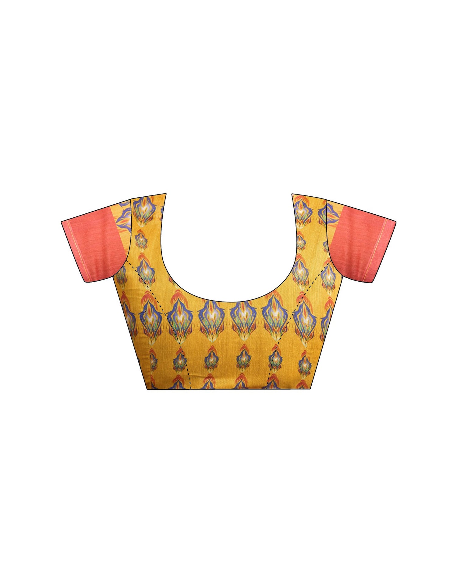Yellow Chanderi Cotton Printed Saree