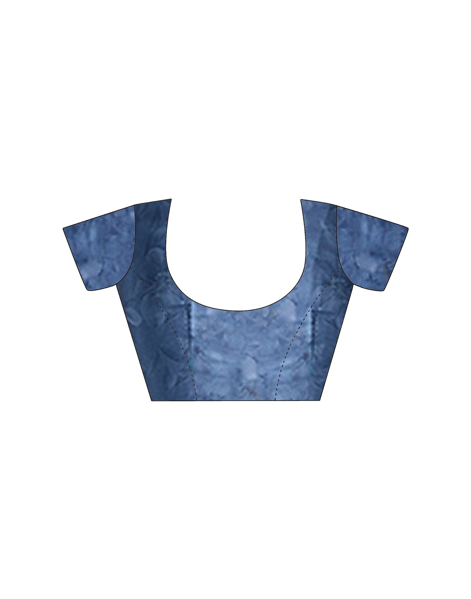 Dusty Light Blue Satin Floral Printed Saree