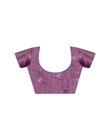 Light Pink Satin Floral Printed Saree