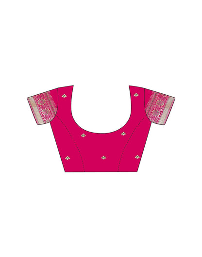 Rani Pink Silk Woven Saree