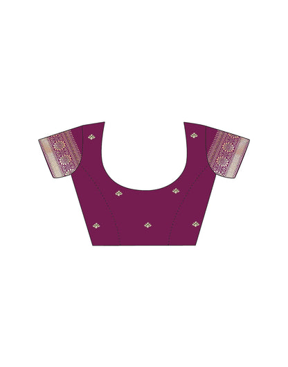 Dark Purple Silk Woven Saree