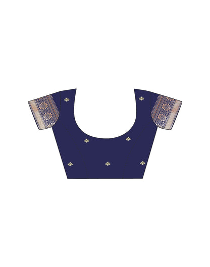 Navy Blue Silk Woven Saree