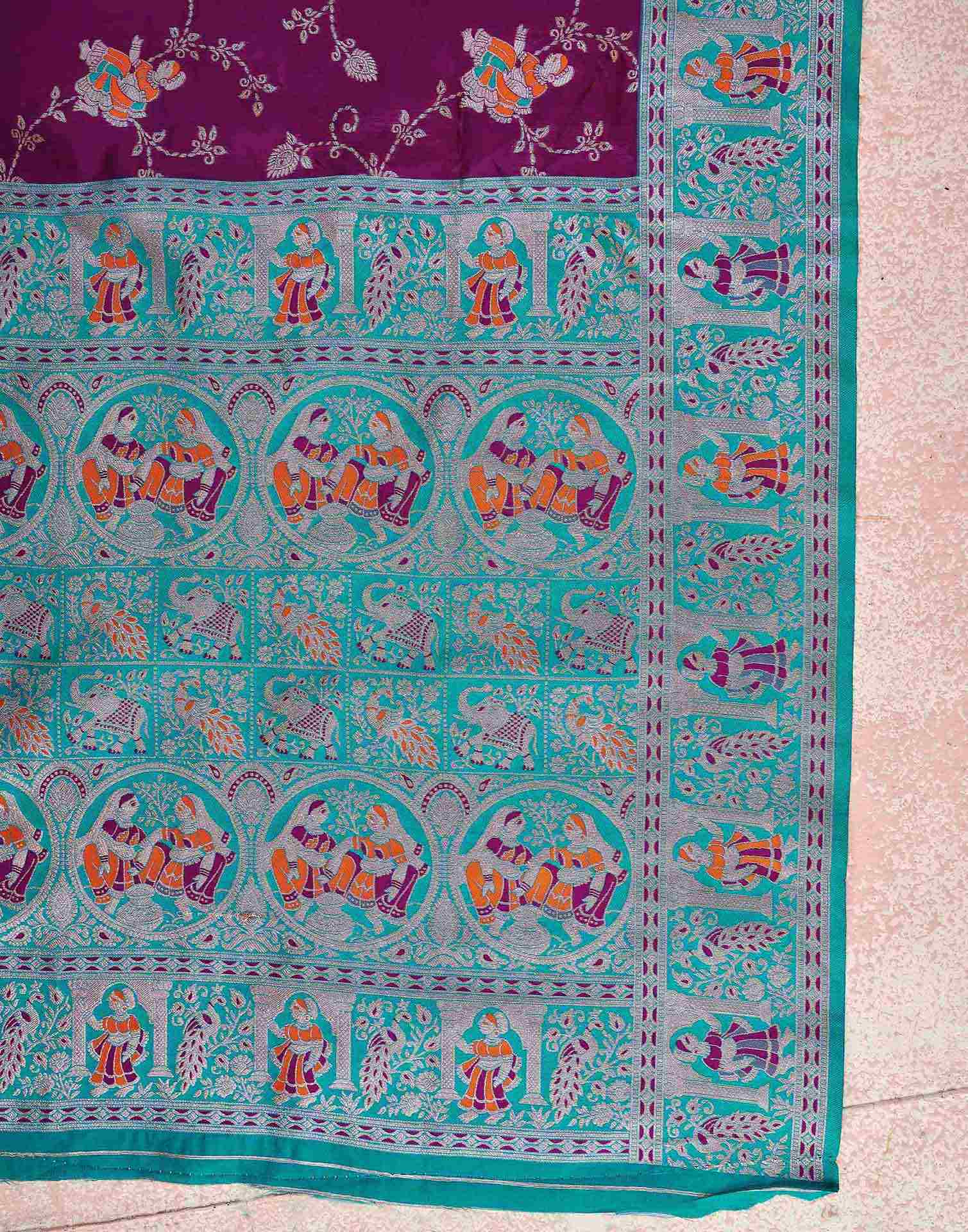 Purple Silk Woven Saree