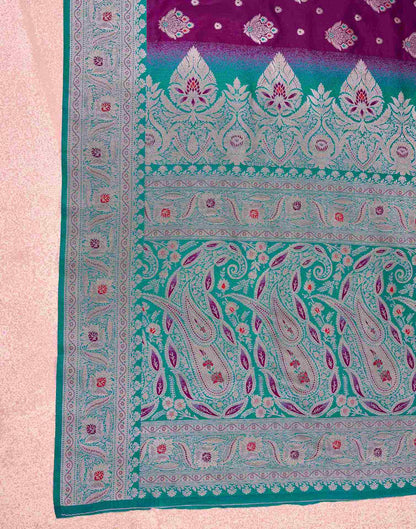 Wine Silk Woven Saree