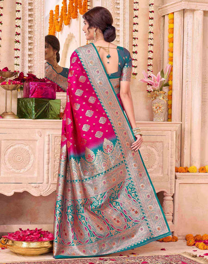 Rani Pink Silk Woven Saree