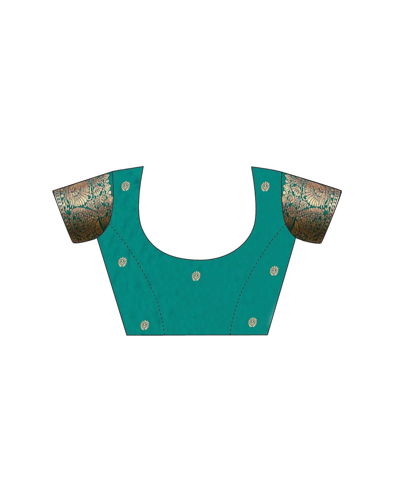 Teal Green Silk Woven Saree