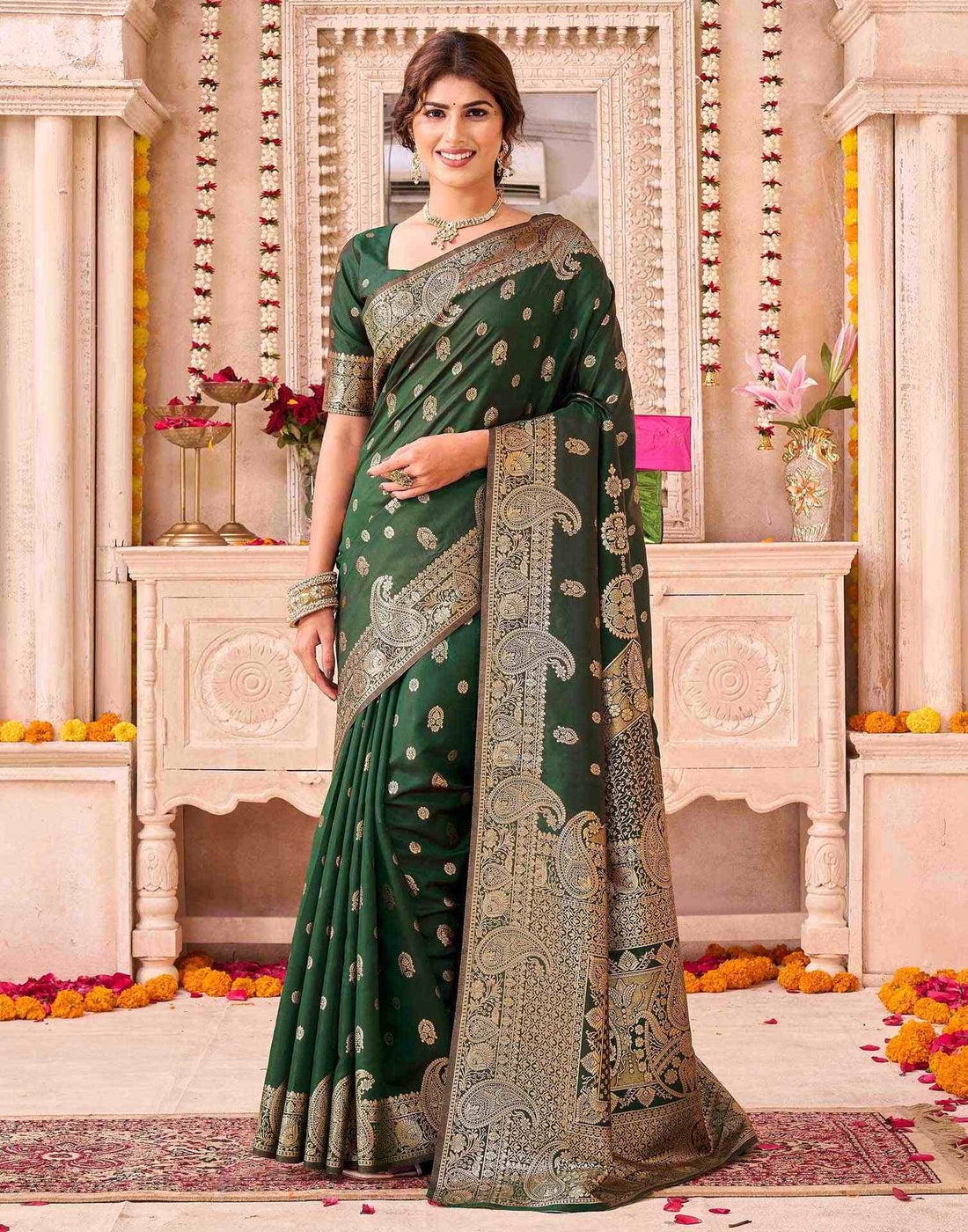 Green Silk Woven Saree