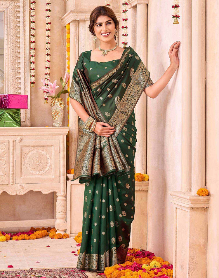 Green Silk Woven Saree