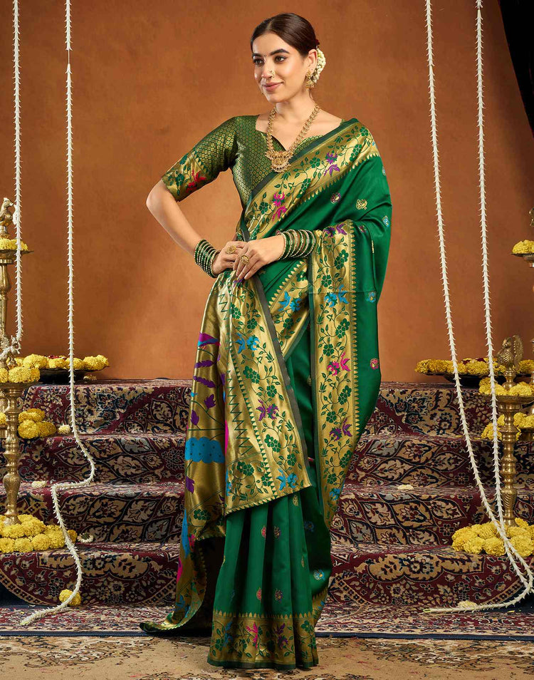 Green Silk Woven Paithani Saree