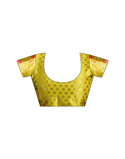 Lime Green Silk Woven Paithani Saree