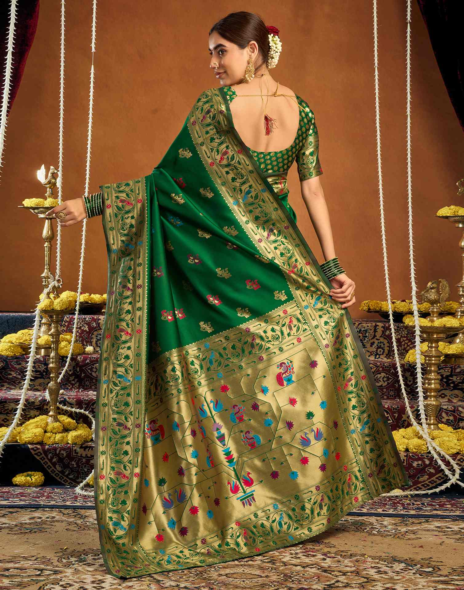 Green Silk Woven Paithani Saree