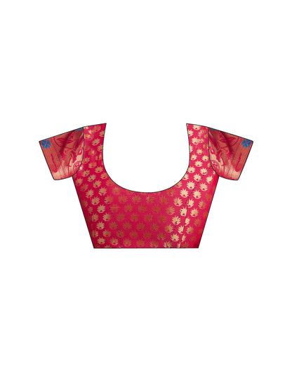Dark Pink Silk Woven Paithani Saree