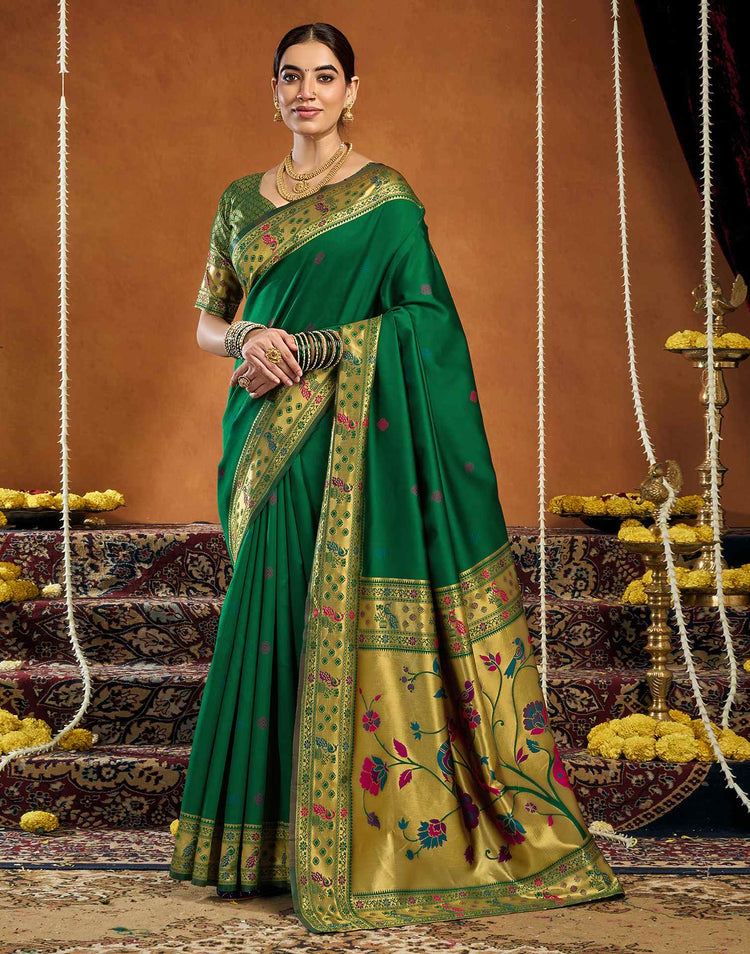 Green Silk Woven Paithani Saree