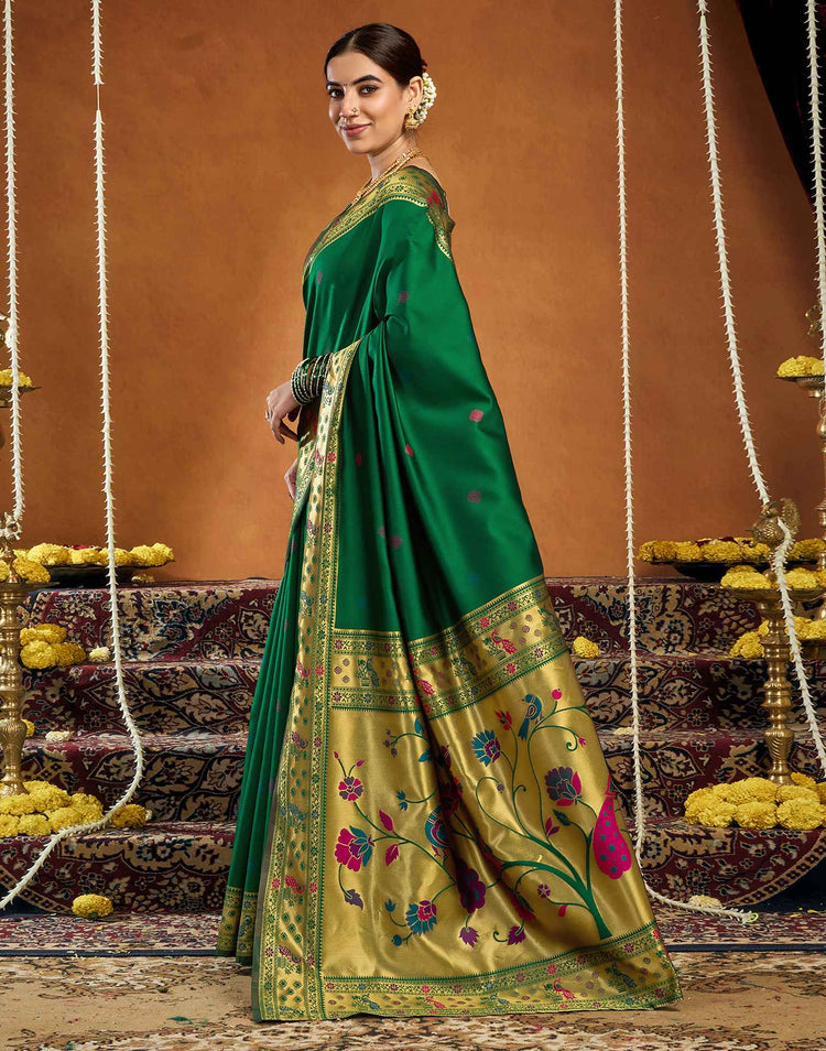 Green Silk Woven Paithani Saree