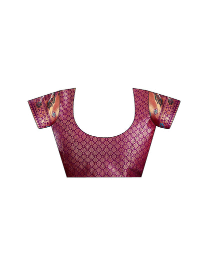 Purple Silk Woven Paithani Saree