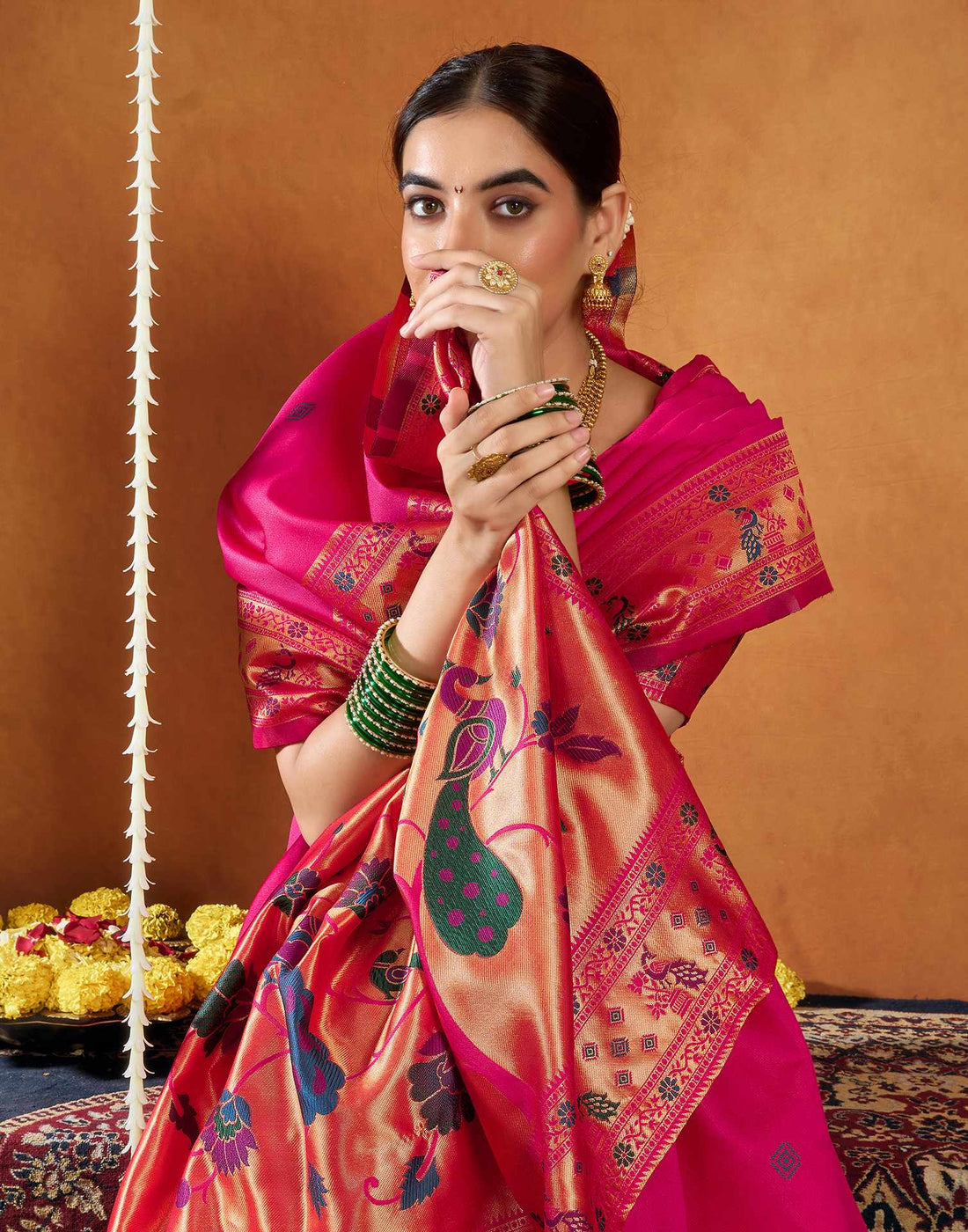 Pink Silk Woven Paithani Saree