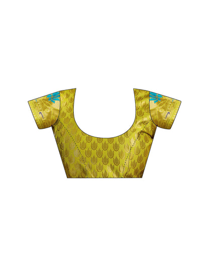 Lime Green Silk Woven Paithani Saree